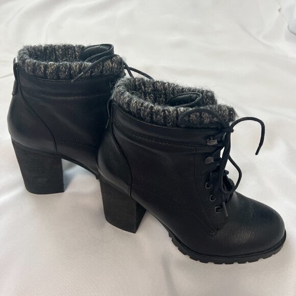 Steve Madden Judii Leather Textile/PuLining And Sock Combat Boots Women's 8.5M - Picture 2 of 8